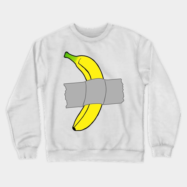 taped banana art on blue Crewneck Sweatshirt by B0red